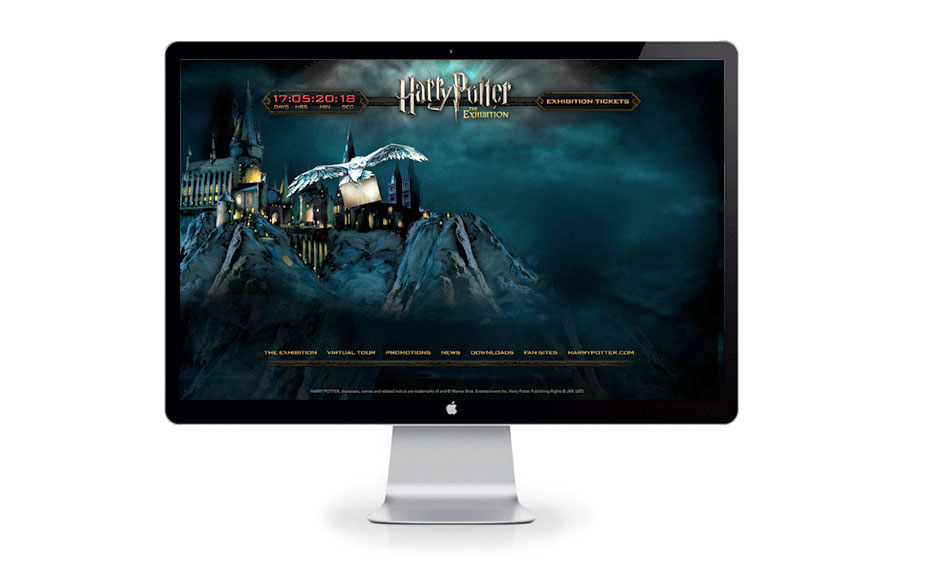 Web Design for the Harry Potter Exhibition