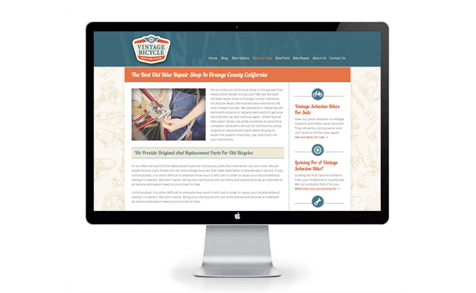 Creative Web Design Extension for Vintage Bicycle Restoration