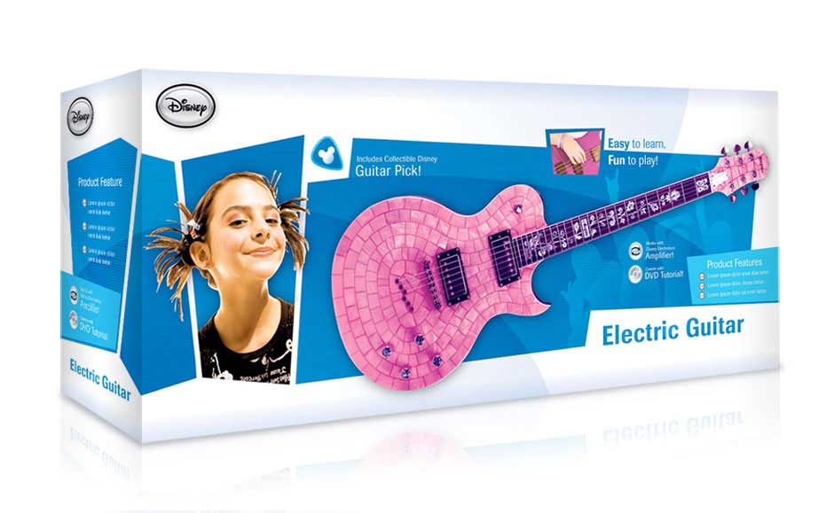 Retail Toy Package Design for Disney Guitar